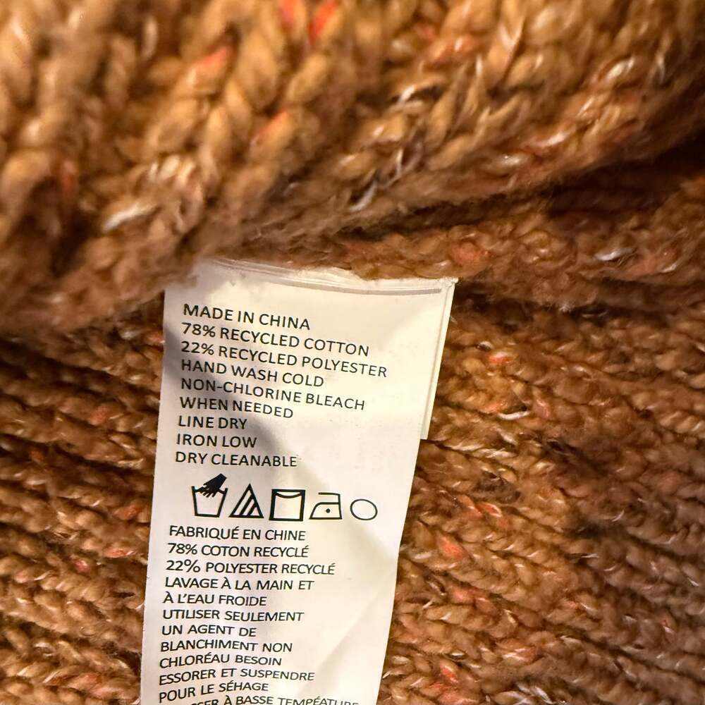 prAna Cardigan Womens Medium Brown Sweater Hood Ribbed Knitted Tunic Cottagecore - Picture 3 of 6